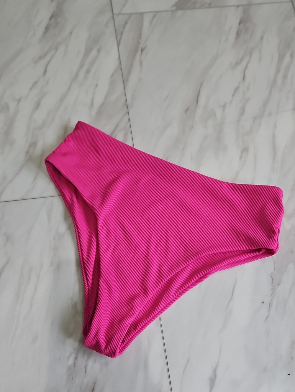 Hot Pink Ribbed Bikini Bottom